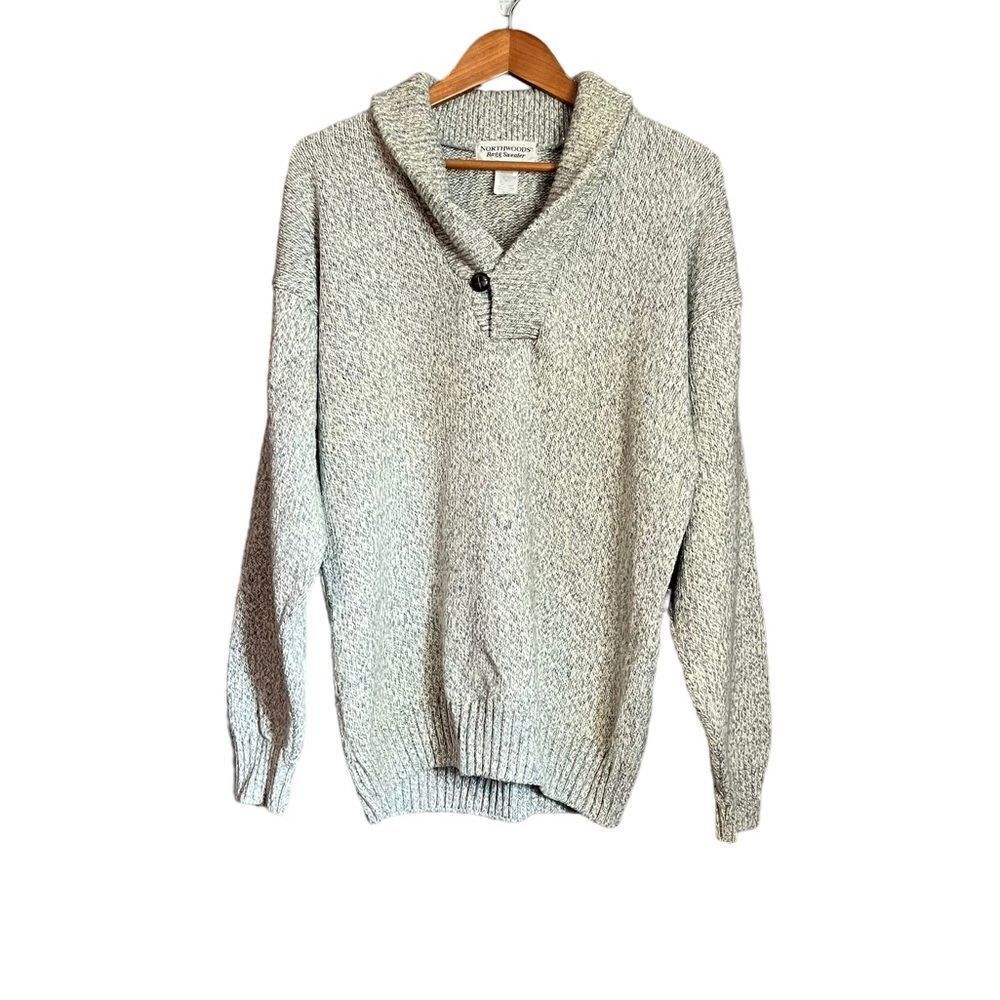 Northwoods Ragg Wool Blend Sweater | Grey‎ Knit Pullover Classic Warm Style